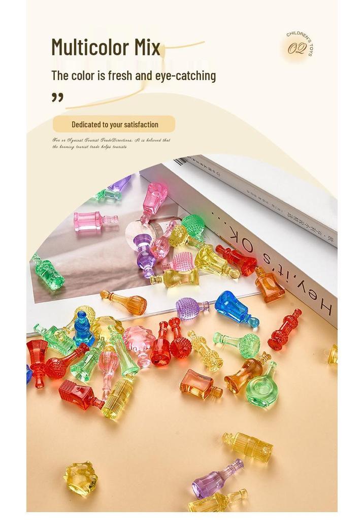 Children's Gem Crystal Perfume Bottle Ornament - DIY Cartoon Pendant
