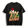 2026 Weihnachten Thema Bedrucktes Oberteil Festliches Lässiges Langarm-T-Shirt Reines Baumwoll-T-Shirt