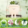 2Pcs Cute Hanging Swing Pot Decorative Hanging Swing Planter Portable Resin Head Planter  Charming Swing for Gardens