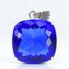 925 Sterling Silver Natural 119 Ct Square Cushion Pendant CERTIFIED Blue Gems AI-51-NS