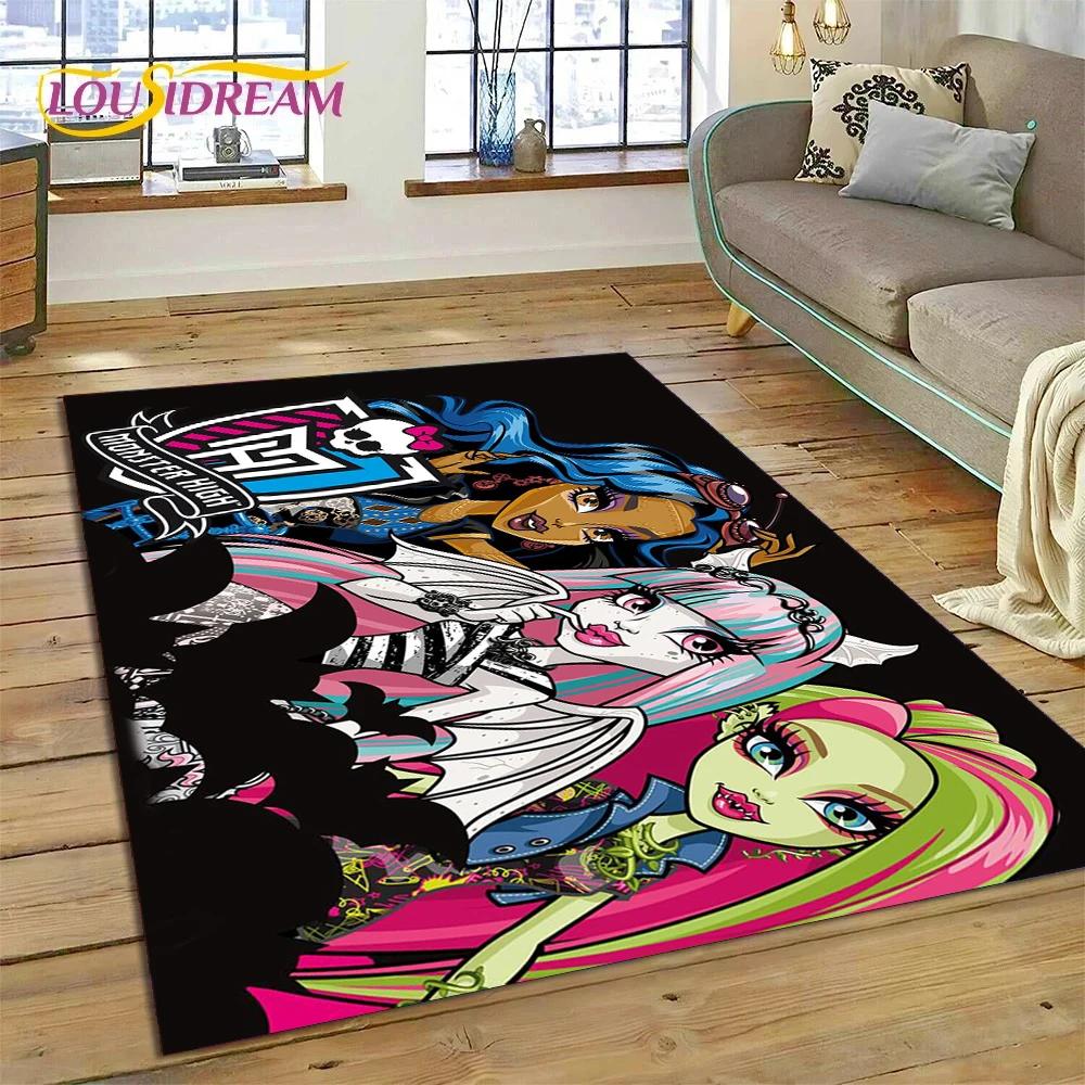 Cartoon Monster High Draculaura Vampire Rug Carpet for Living Room Bedroom Home Decor,Non-slip Decoration for Sofa Doormat Gift