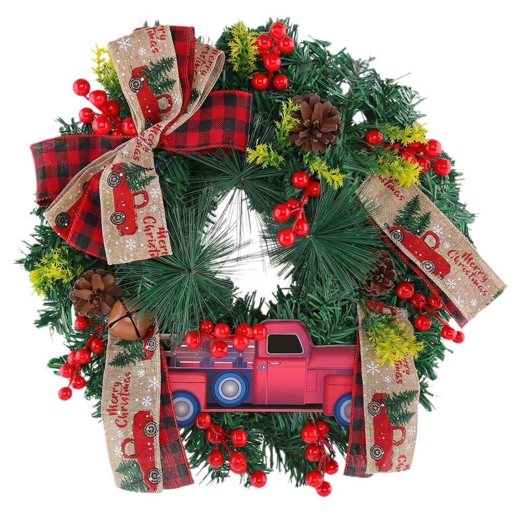 Christmas Truck Bow Door Hanger – Festive Holiday Decoration