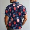 Herre Casual Casual Independence Day Print Kortarmet Skjorte