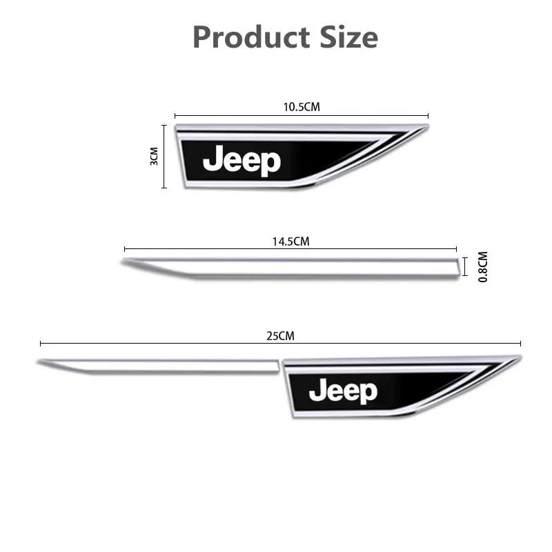 2Pcs Metal Car Fender Logo Sticker Decal for Jeep Renegade Wrangler JK Grand Cherokee Compass Patriot Car Exterior Accessories