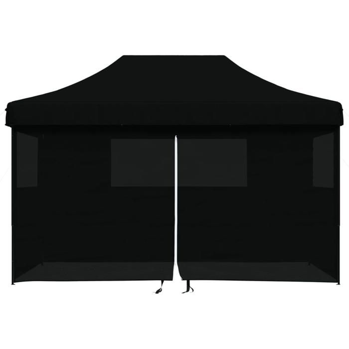 VidaXL Folding Pop-Up Party Tent 4 Sidewalls Black, Tent, Awning Tent, Gazebo Awning, Tent 4004982