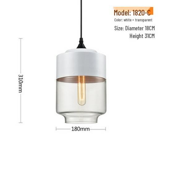 Modern Minimalist Nordic Pendant Light - Glass Lamp for Restaurant, Bar, Living Room, Bedroom, or Store