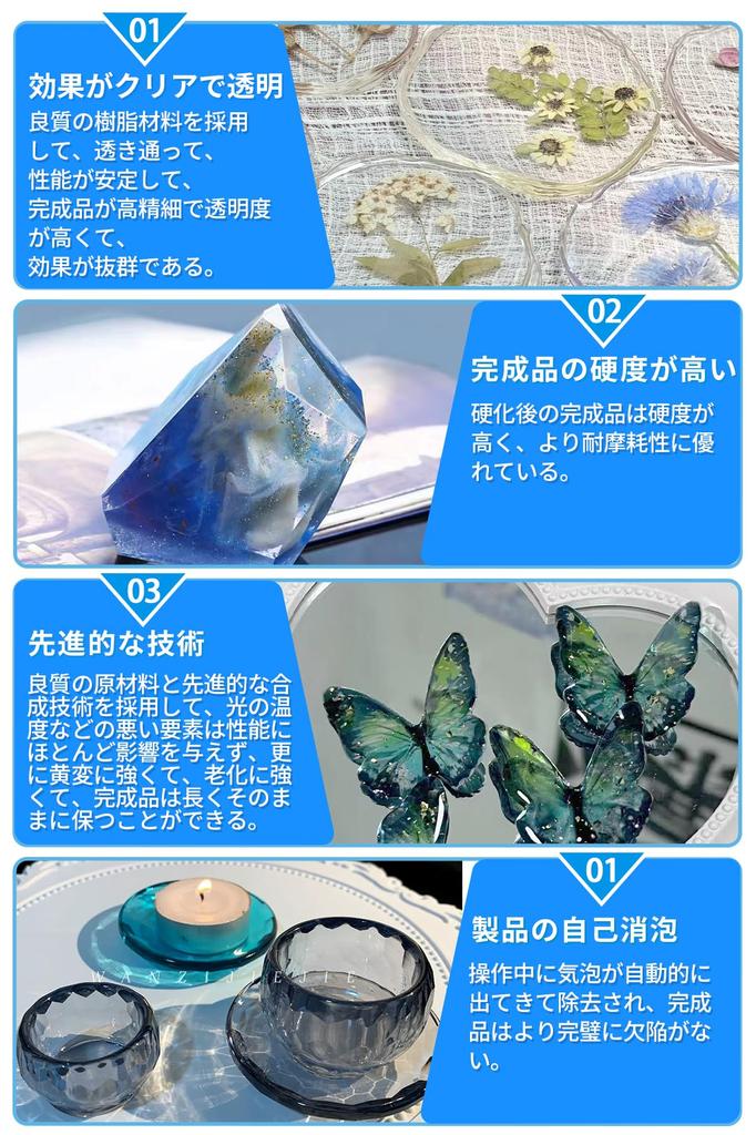 DAIDAIZAI Epoxy Resin UV Resin Liquid Large Capacity 2kg Compatible Resin Liquid Refill Hard Type Rapidly Hardening UV Resin Hypoallergenic Highly