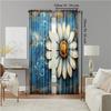2 Pcs, Versatile Polyester Transparent Curtains for Home Decoration Floral Daisy Design for Use In Bedrooms and Living Rooms