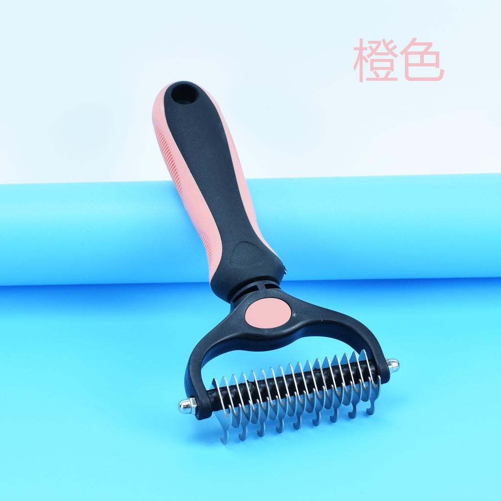 Pet Hair Remover Comb Double Sides Blades Fur Dematting Trimmer Deshedding Brush Pet Dog Grooming Brushes Dog Bath Brush