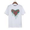 Grenzüberschreitende europäische und amerikanische Trendmarke Palm Angel Liebesbrief geschmolzen bedrucktes kurzärmeliges T-Shirt Herren und Damen Amerikanischer High Street