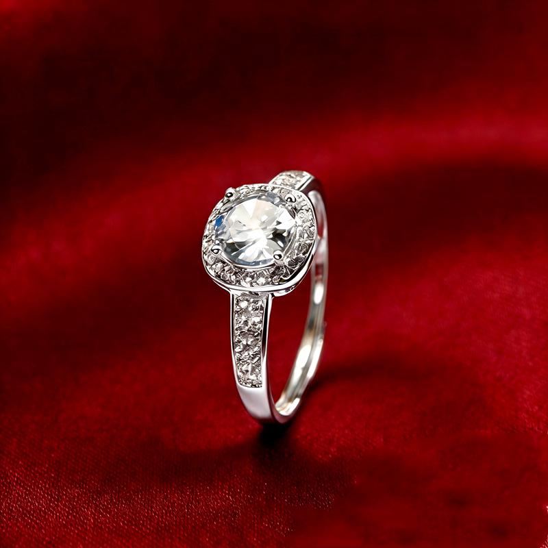 

Sterling Silver Diamond Sugar Cube Ring for Women – Elegant Niche Design, Luxury Couple Style Fashion Gift. White Copper Thick Silver