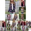 Cozy Women Plaids Cardigan T-shirt With Stylish Lapel Collar For Casual Wear