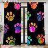 2pc    Curtains Dog Paw Versatile Fabric  Without Electricity Holiday Decorations Use for Bedroom living room