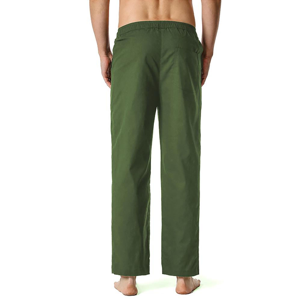Men's Linen Loose Fitting Casual Lightweight Elastic Waist Pants Yoga Pants Loungewear