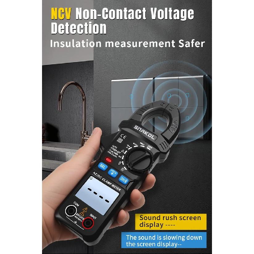 Digital Clamp Multimeter SNAKOL 600A AC/DC Current Voltage Meter Diode NCV Voltage Detection Professional Electrician Tools