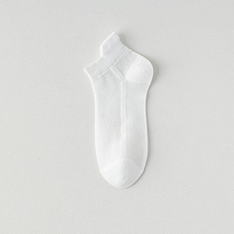 Anti-odor Summer Lightweight Solid-color Cotton Socks for Children, Short Tube Style, with Ear Tabs To Prevent Slipping Off The Heel