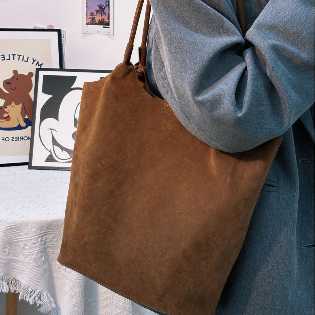 Niche Premium Suede Bag Women's New Large-capacity Shoulder Underarm Bag Casual Versatile Commuter Tote Bag