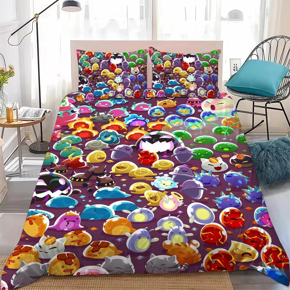 3D Printed S-Slime Rancher Bedding Set Game Duvet Cover Double Twin Full Queen King Adult Kids Bedclothes Quilt Cover