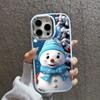 N110 Happy New Year Merry Christmas snowman Soft Phone Cases for iPhone 16Pro Max Xiaomi 11 Lite 5G NE Redmi Plating Frame Camera Protector Back Cover