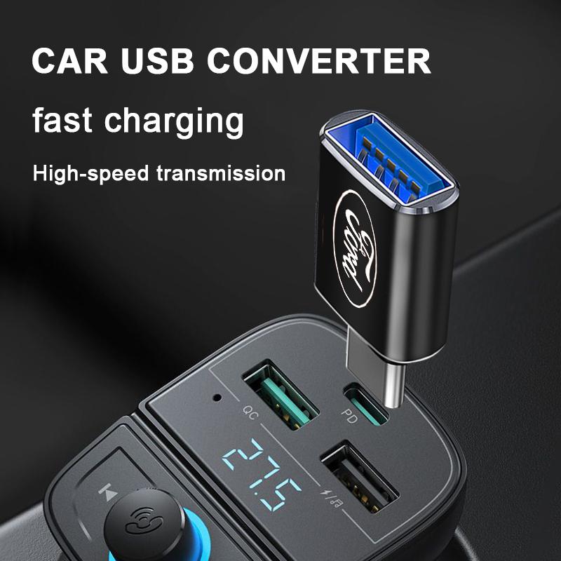 1Pcs Car Usb Type C Cable Converter Charging Adapter Car Accessories For Ford Focus Mondeo Kuga Fiesta MK7 Escort Explorer Edge 2 4 MK2 MK4