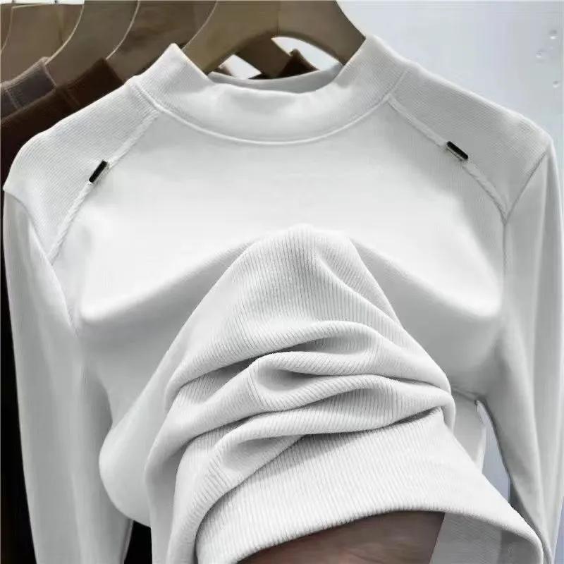 Dámské topy Dlouhý rukáv Zimní Oversize Fleece Zesílené Ležérní Bavlněná košile Volná halenka Pulovry