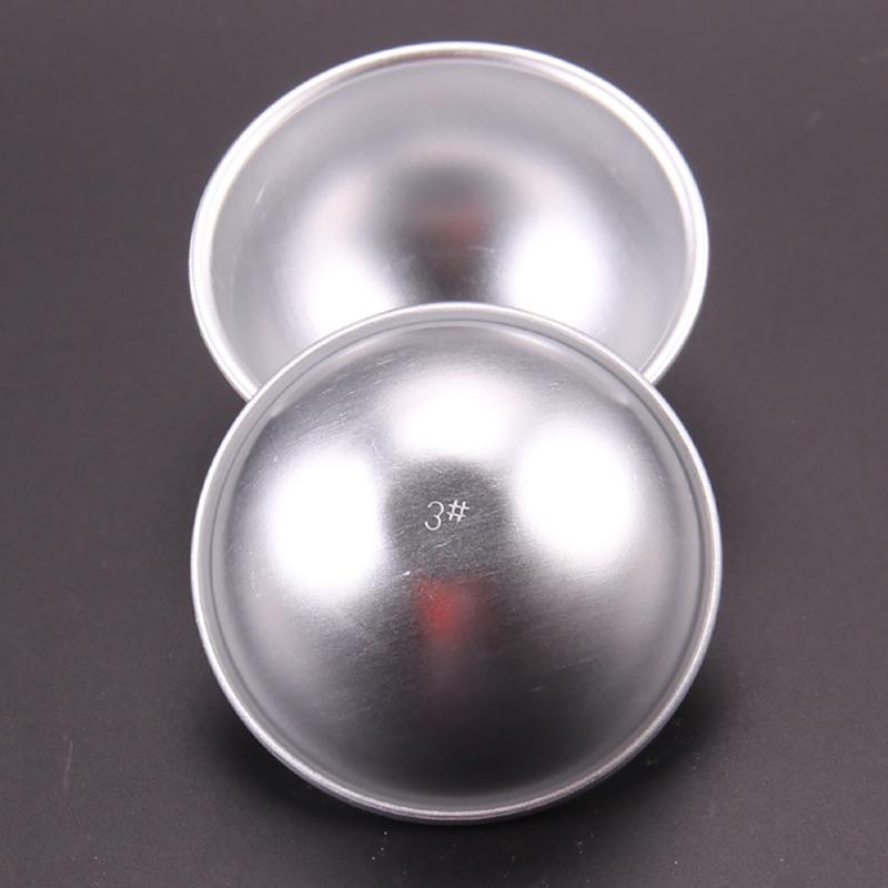 Set Of 50 Hemispheres Baking Molds Silver Aluminum Cake Tins for Wedding Cakes and Mousses Puddings Bakewares
