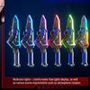2-in-1 Transforming Axe Sword Toy Colorful LED Lights Realistic Sound Effects Echargeable Type-C Dual Form Battle