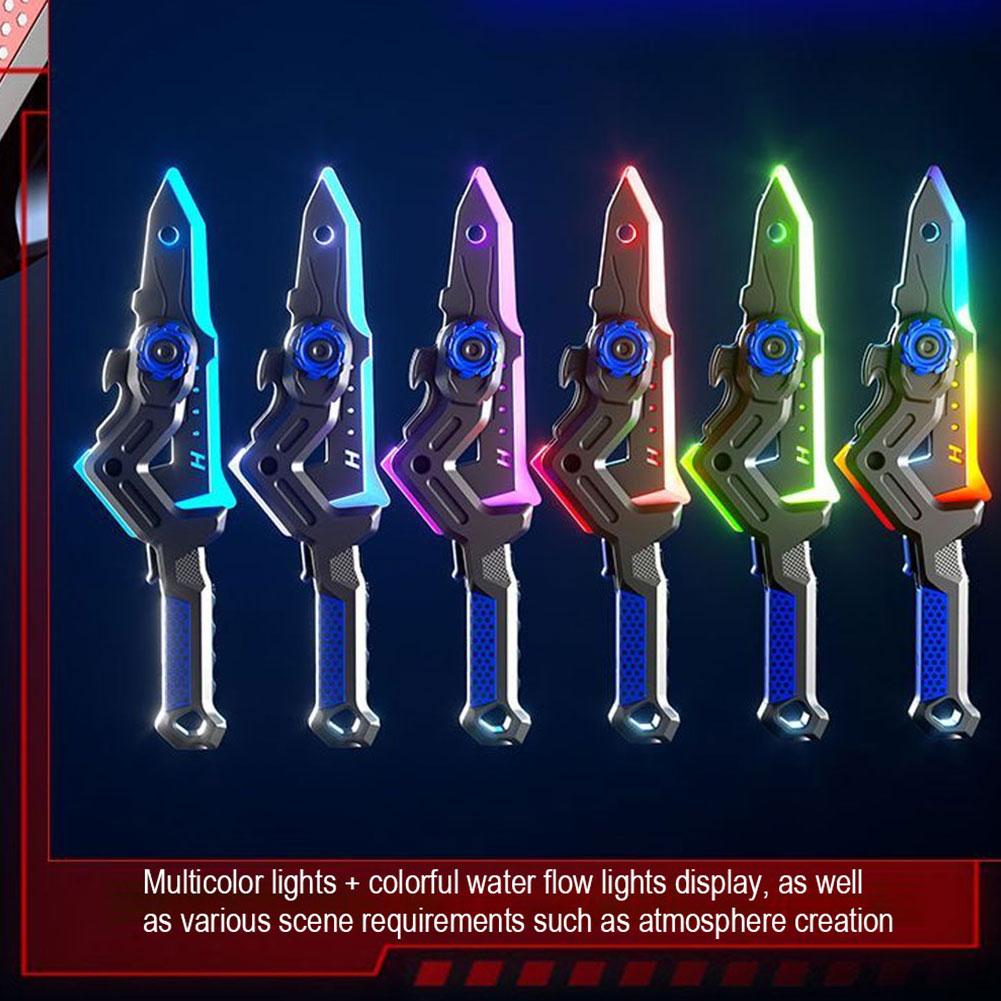 2-in-1 Transforming Axe Sword Toy Colorful LED Lights Realistic Sound Effects Echargeable Type-C Dual Form Battle