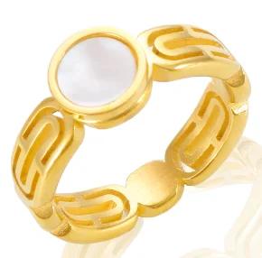 Anello Minimalista in Acciaio Inossidabile a Forma di Cuore Amore Vuoto per Donne Anelli con Zirconi Intarsiati Colore Oro Impermeabile Gioielli Moda Romantica
