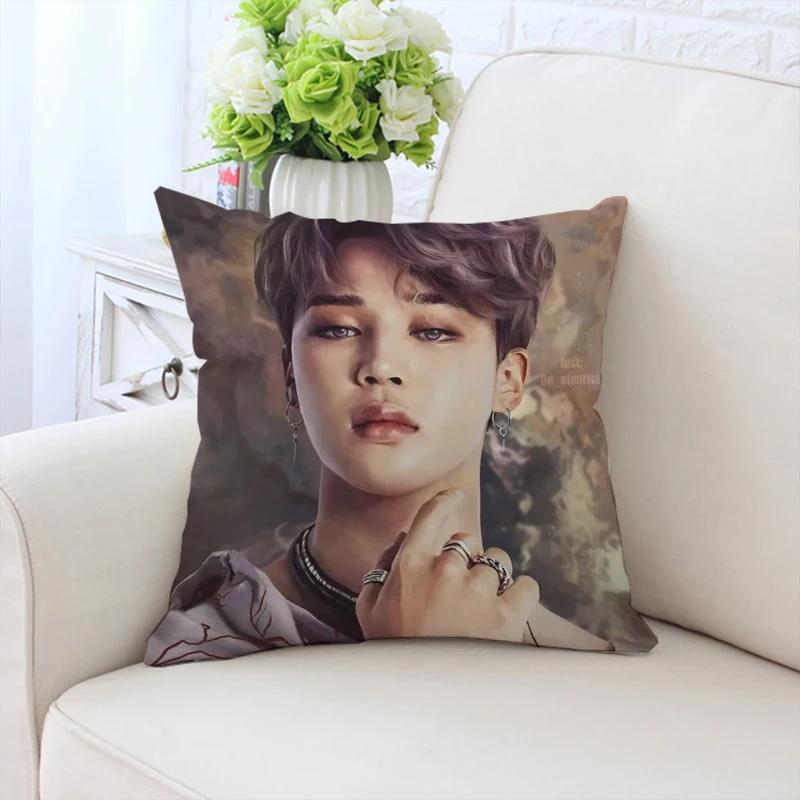 Custom Pillowcase P-Park Jimins Double-sided Printed Sofa Cushion Cover Office Chair Waist Cushion Headboard Cushion 40x40cm