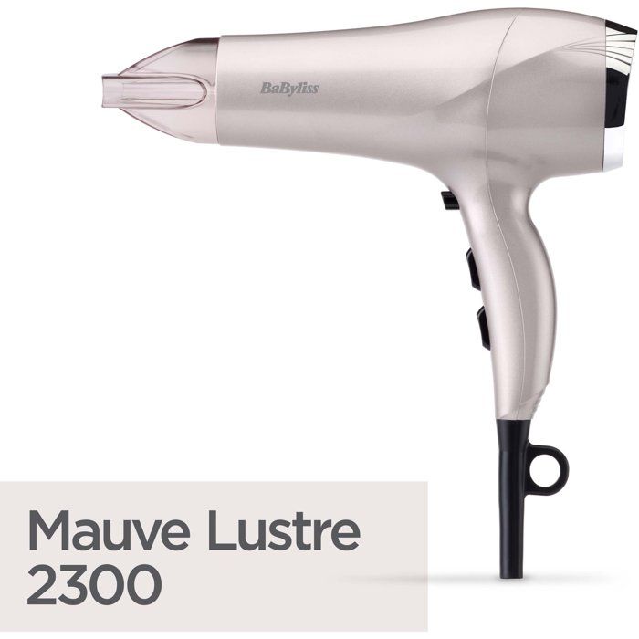Hair Dryer - BABYLISS - D781E - Ionic Anti-frizz - 2300W - 3 Temperatures - Lustre Mauve