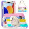 Heavy Duty PC Armor Case for Redmi Pad SE 8.7 360 Rotating Stand Strap Cover for Redmi Pad SE 4G 8.7 inch