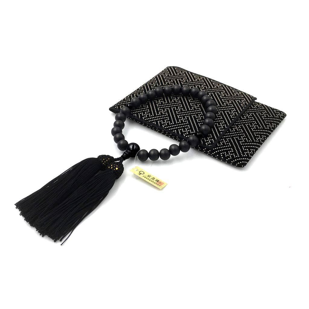 Urushi Product Prayer Beads Prayer Beads with Ebony Matte Suitable for All Sects Kyoto Prayer Bead Manufacturing Wholesaler Association Japanese-Made