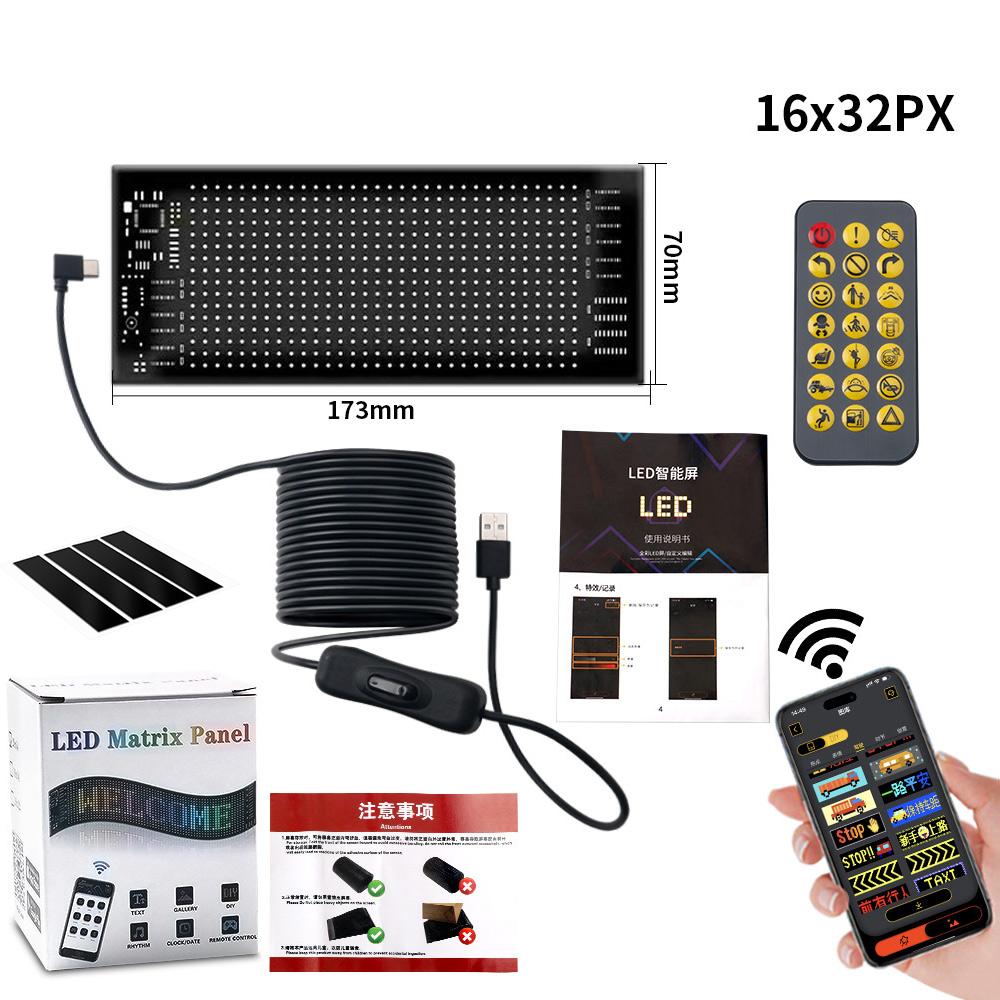 

Светодиодная вывеска для автомобиля Светодиодная матричная панель Гибкая USB 5V Bluetooth Приложение DIY Программируемая бегущая строка для автомобиля Вечеринка Свадьба Фестиваль