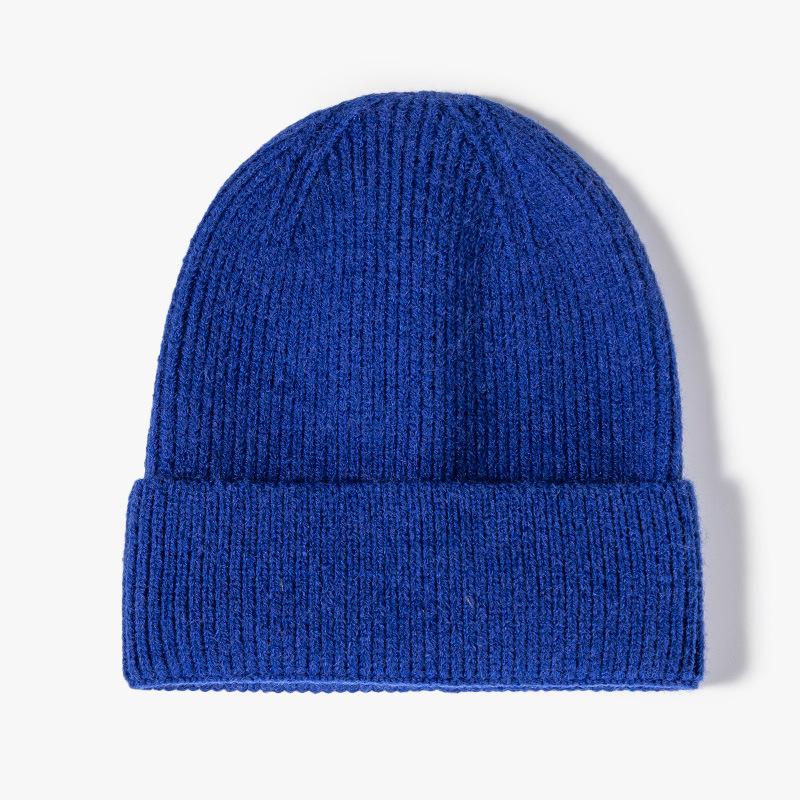 Wool Hat Men's Outdoor Beanie Black Winter Women's Cold Hat Dome Thermal Ear Protector Knitted Hat