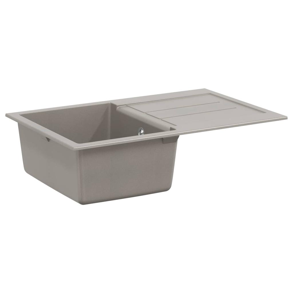 Grey Kitchen Sink 780 X 500 Mm Made of 80percent Quartz and 20percent Resin