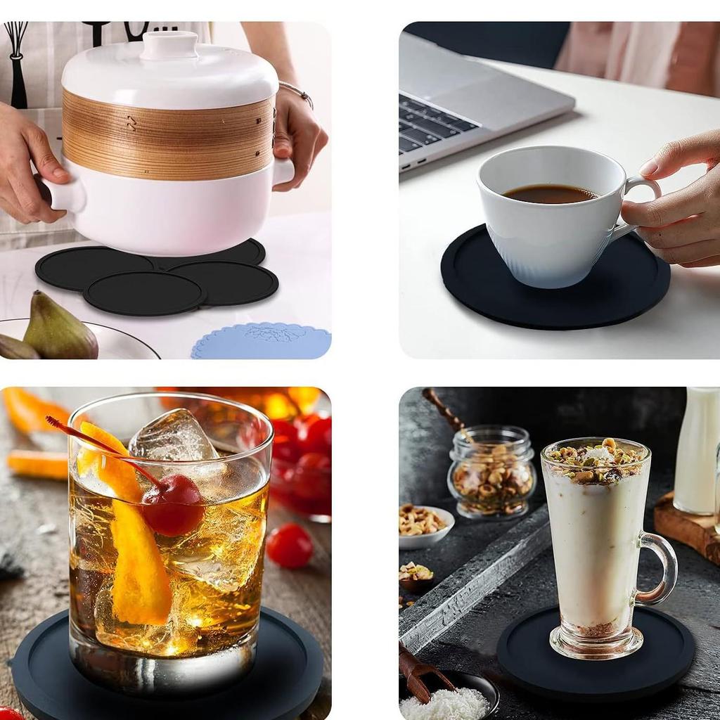 Silicone Dining Table Placemat: Heat Resistant, Anti-Scald Pot Holder, Waterproof, Oil-Proof Coaster for Students