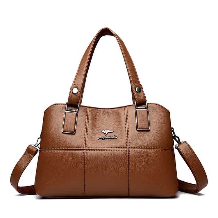 Soft Leather Splicing Large-capacity Handbag Women's Shoulder Bag