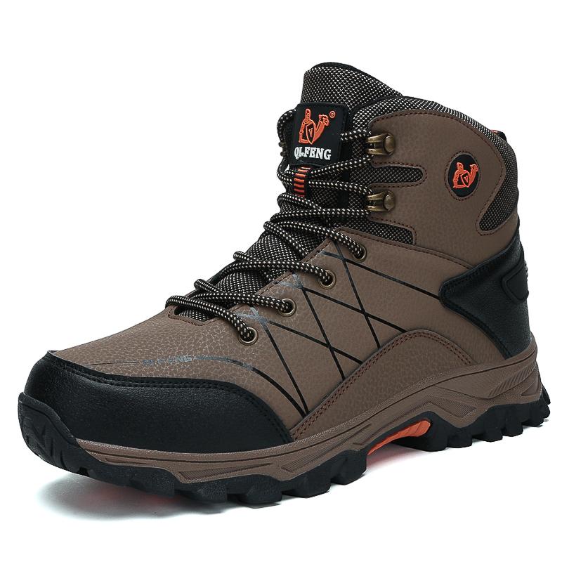 New Autumn High Top Sneaker Men Winter Plush Warm Snow Boots Outdoor Anti Slip Wear Resistant Mountaineering Hiking Footwear