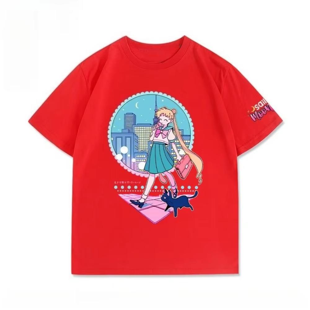 Streetwear Sailor Moon Anime Graphic T Shirts Mens Clothing Y2k Loose Casual Womens Short Sleeved Tee Tops Summer 2025 Unisex