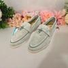 Zapatillas Casuales para Mujer Estilo Británico Zapatos Perezosos de un Paso Suela Plana Adornadas con Colgantes de Lana Zapatos de Ocio