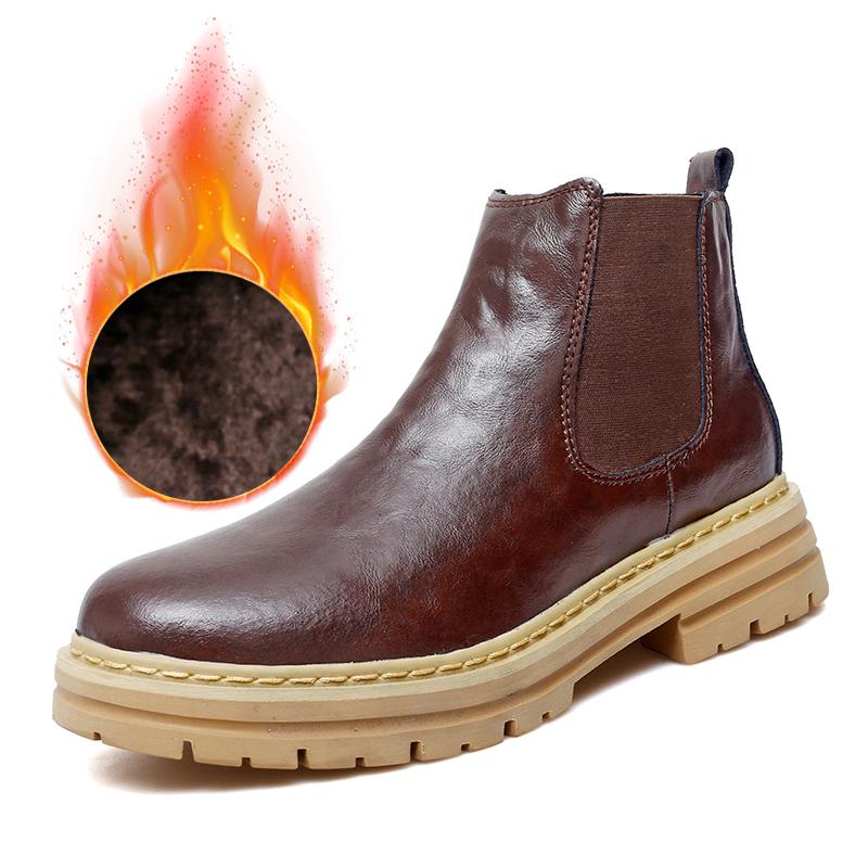 Men's Genuine Leather Chelsea Boots, High-quality Retro Casual Shoes, Comfortable Denim Boots, Street Winter Boots, Large Size48