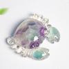 Resin Crab Figurine With Natural Crystal Material For Gift And Home Decor