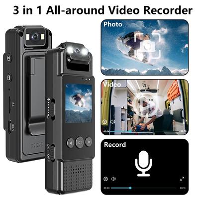 1080P WiFi Body Camera with Audio and Video Recording Wearable Body Cam Mini Clip On Camera Camcorder with 180 Degrees