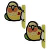 2Pcs Skateboarding Parrot Fridge Magnet Acrylic Cartoon Bird Magnetic Refrigerator Accessories Memo Note Photo Holder Decoration