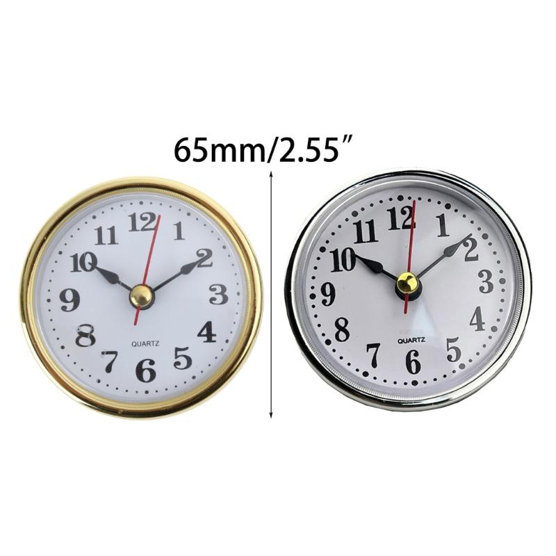 Mini Clock Insert Round Clocks Quartz Movement 2-1/2 65mm Diameter Clock Head Arabic Numerals DIY Crafts for Home