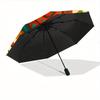 1pc Floral Snail Automatic Folding Umbrella, 8-Rib Sturdy Canopy, Portable Travel Umbrella for Outdoor Use