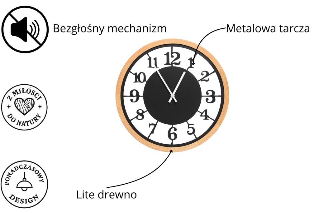LEJA wall clock 37cm wooden OAK premium