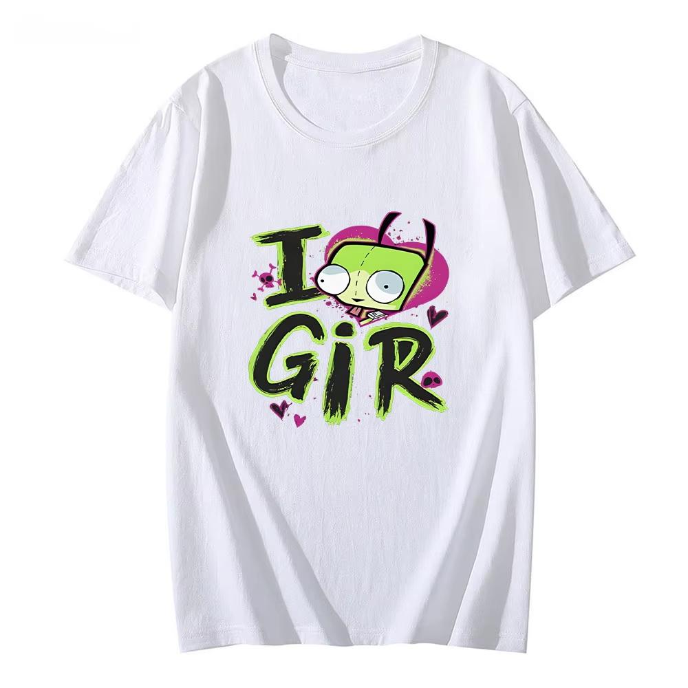 

Футболка Invader Zim Kawaii с коротким рукавом, мультяшная футболка, хлопковая футболка с круглым вырезом для мальчиков/девочек, удобные футболки, топ S разноцветный