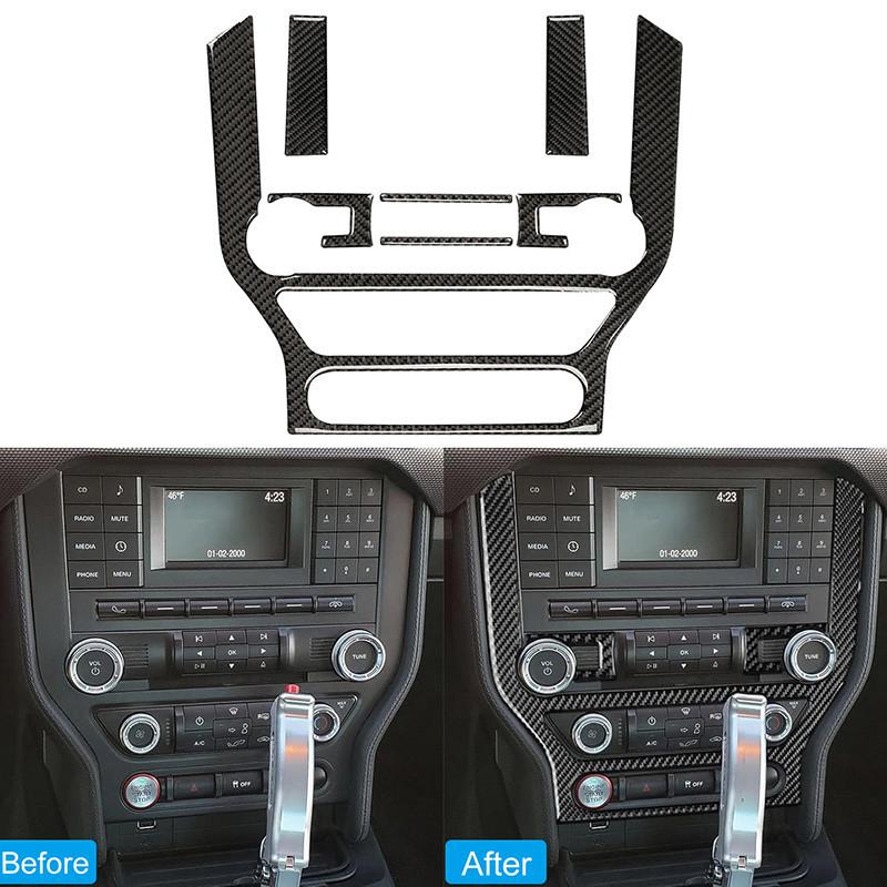1 Set Central Console GPS Navigation CD Panel Cover Trim For Ford Mustang GT 2015-2023
